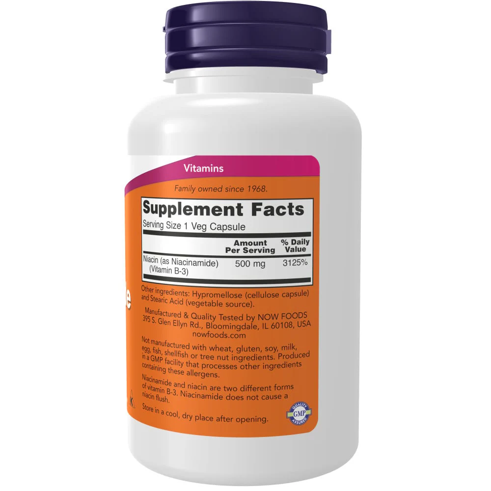 NOW - Niacinamide B3 500mg 100s - Image 2