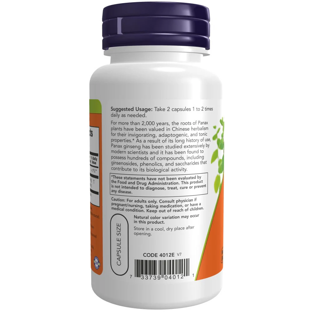 NOW - Panax Ginseng 500mg 100s - Image 3