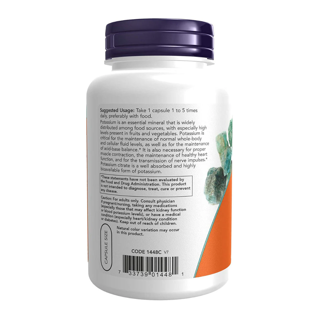 NOW - Potassium Citrate 180s - Image 3