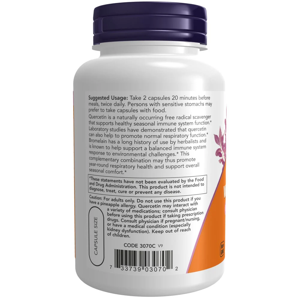 NOW - Quercetin With Bromelain 120s - Image 3