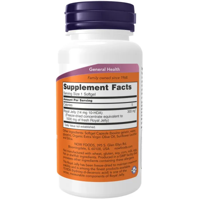 NOW - Royal Jelly 1000mg 60s - Image 2