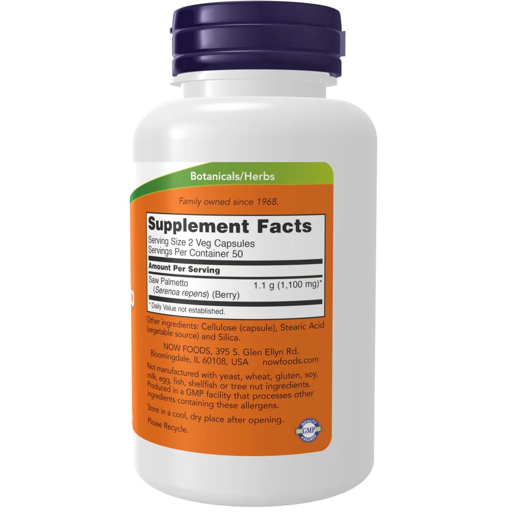NOW - Saw Palmetto Berries 550mg 100s - Image 2