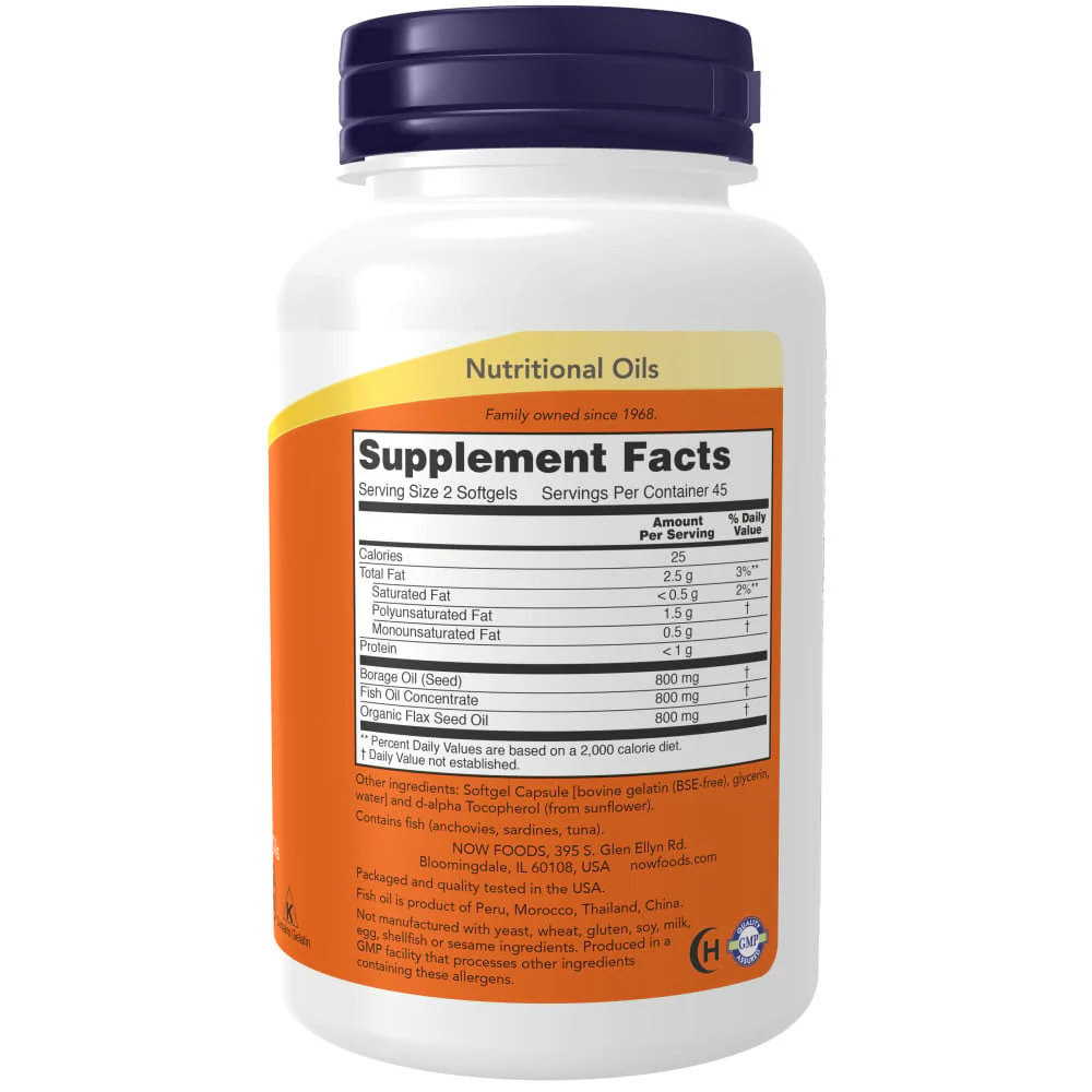 NOW - Super Omega 3-6-9 1200 mg 90s - Image 2