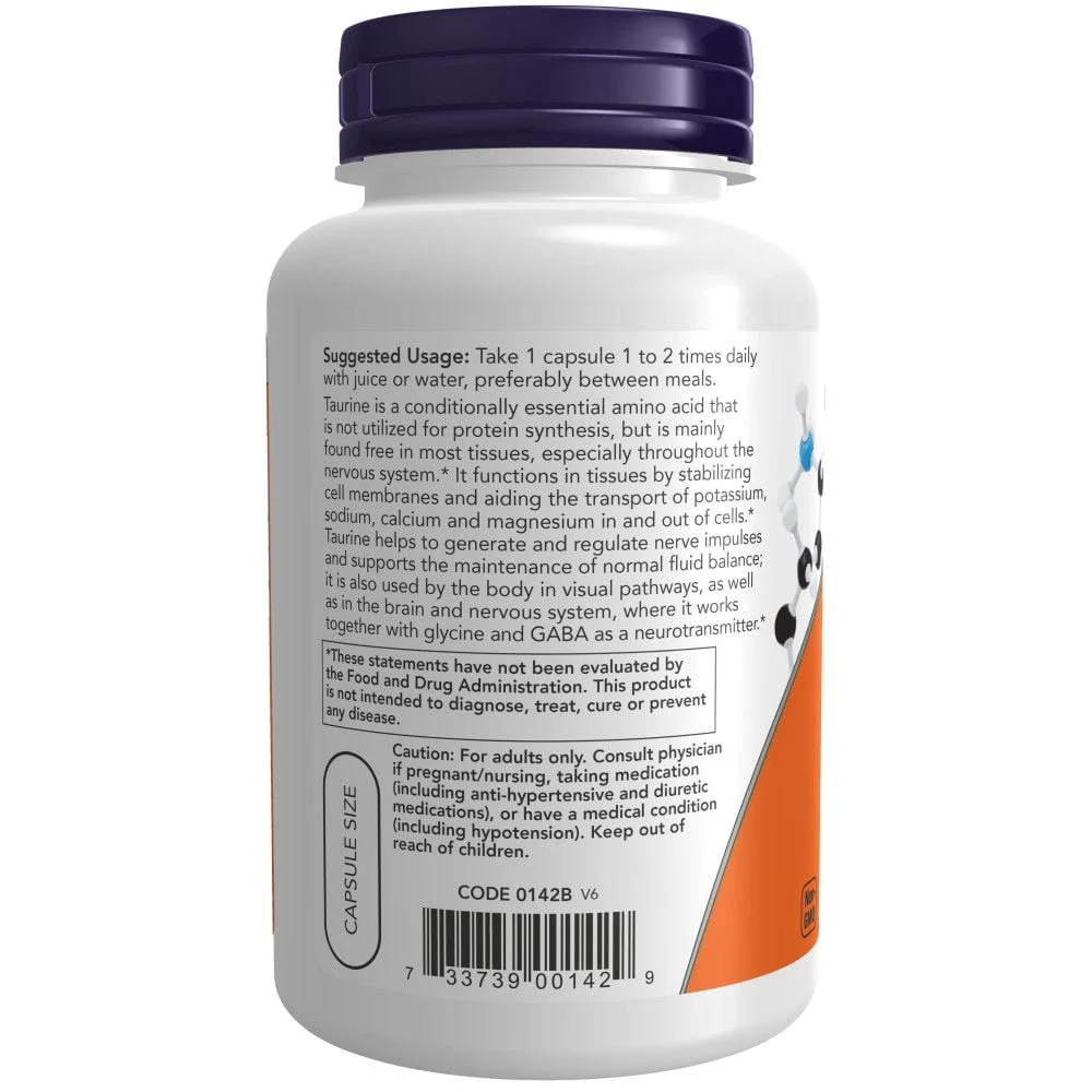 NOW - Taurine Double Strength 1000mg 100s - Image 3