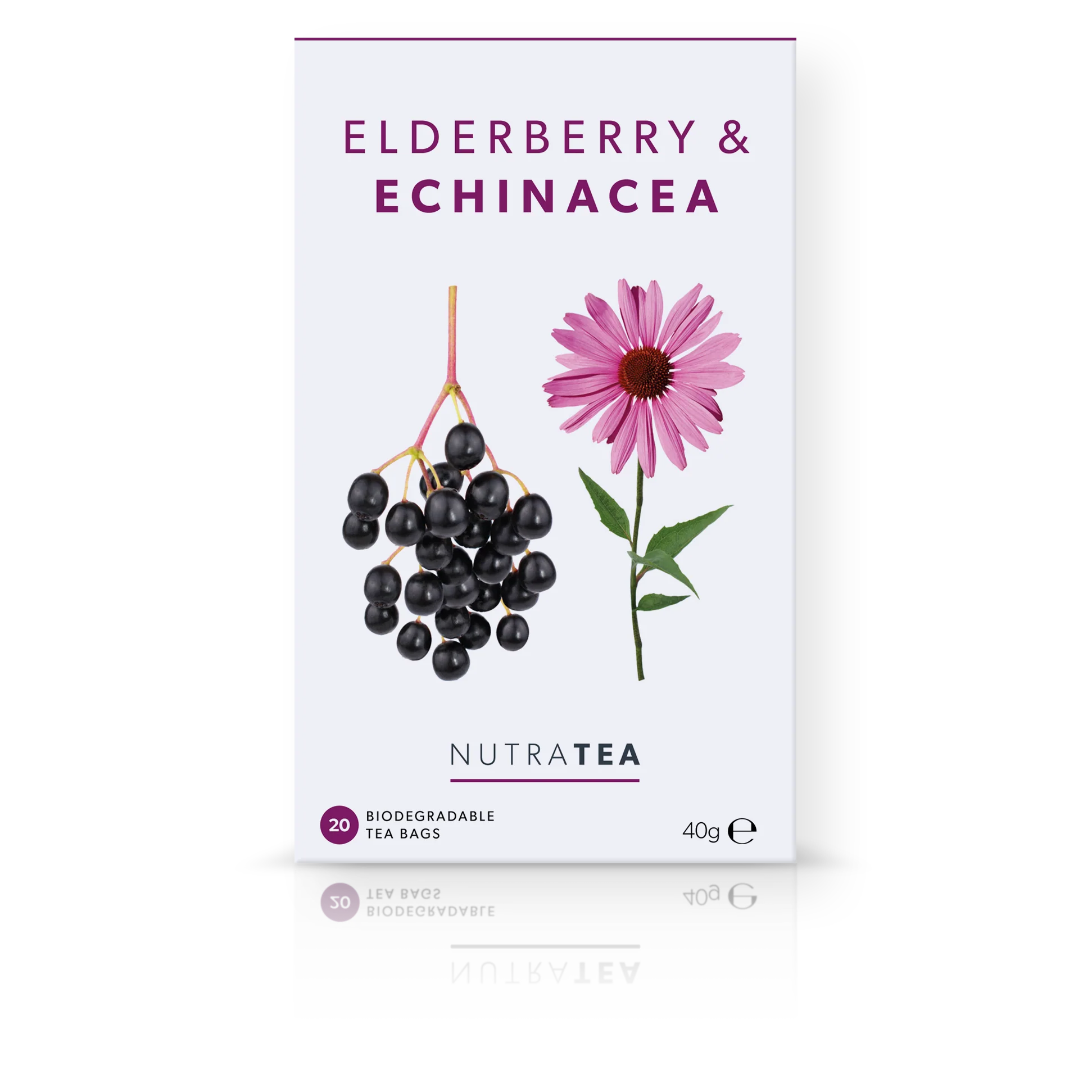 NutraTea - Tea Elderberry & Echinacea Herbal Blend 20s 40g