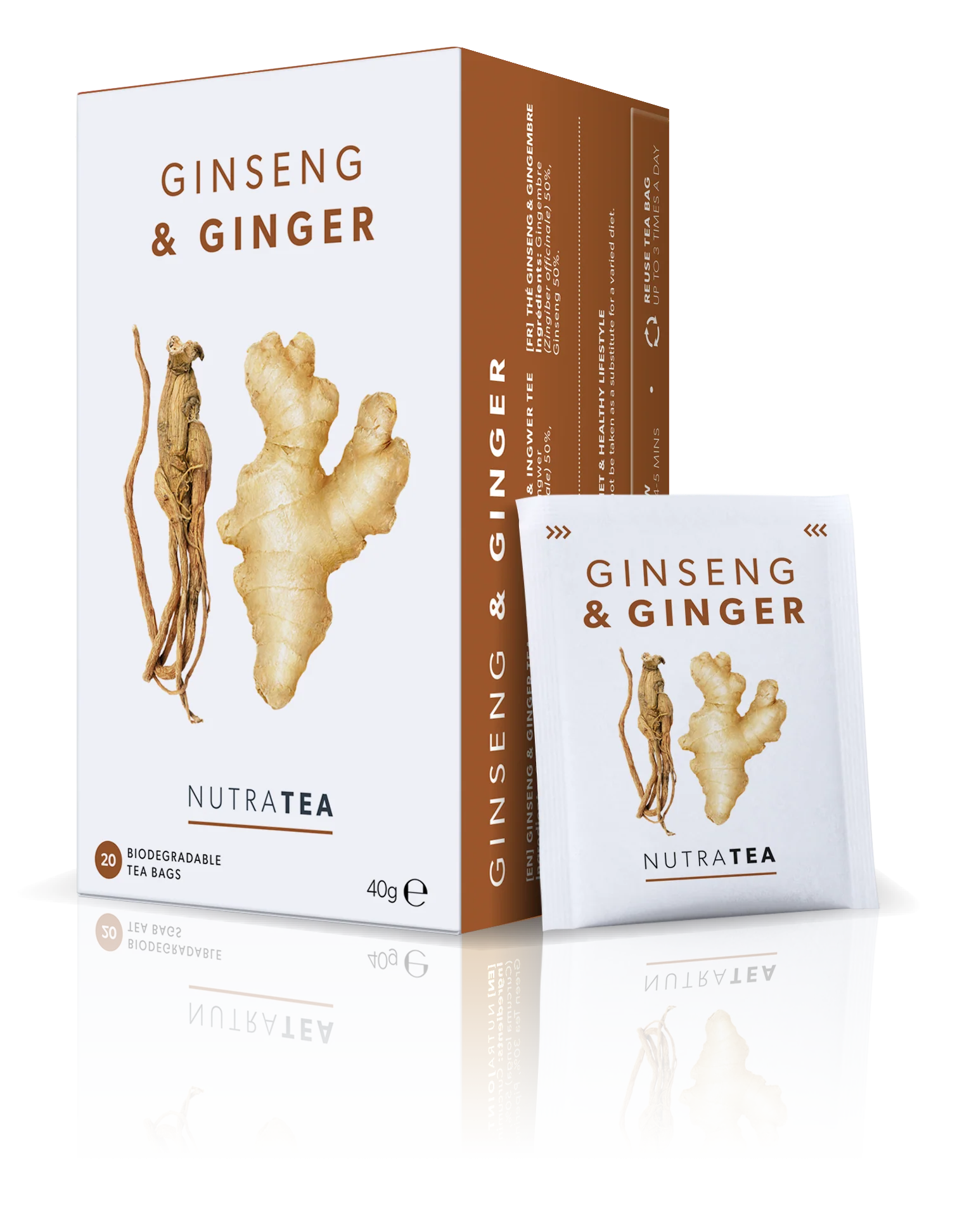 NutraTea - Tea Ginseng & Ginger Herbal Blend 20s 40g - Image 2