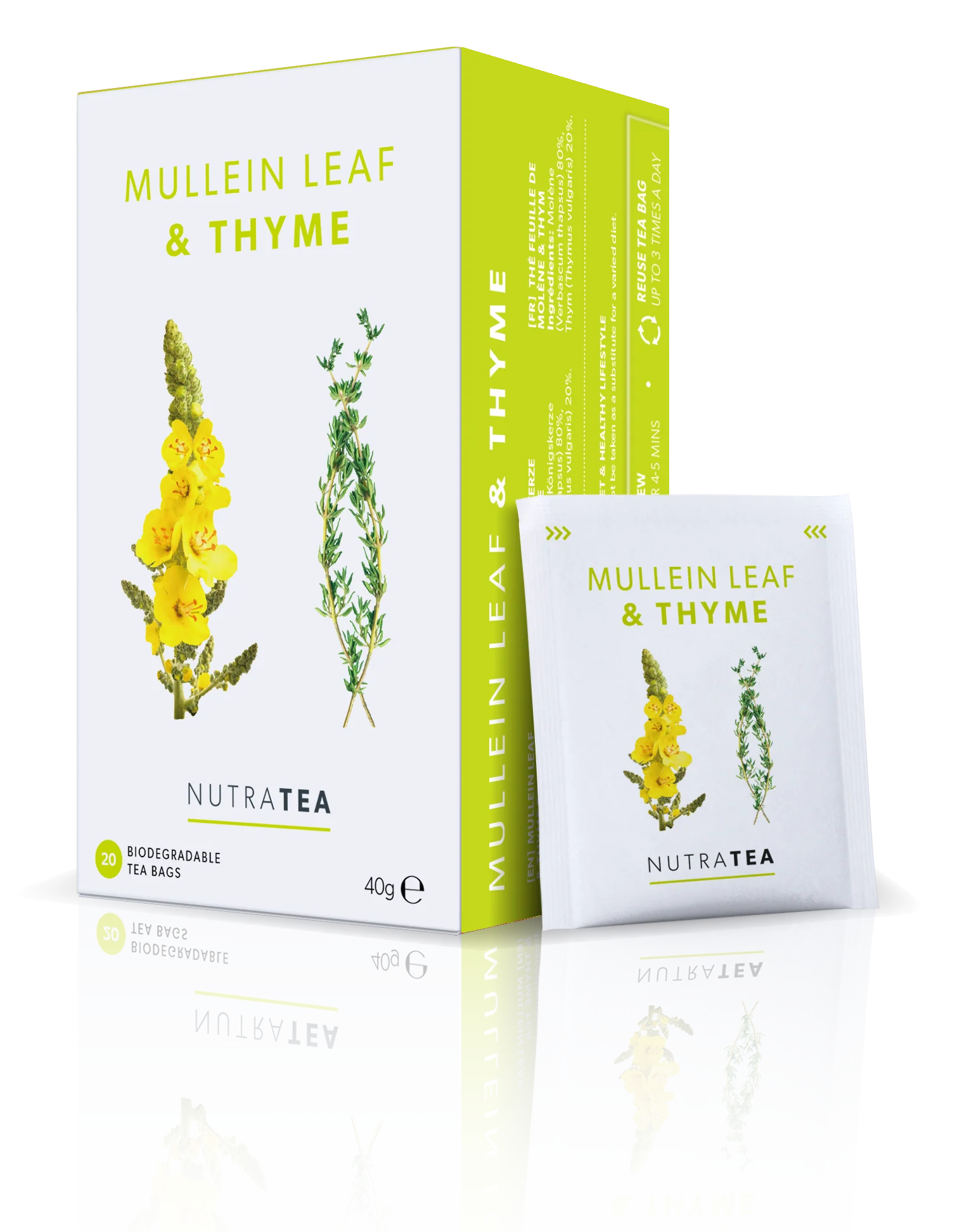 NutraTea - Tea Mullein Leaf & Thyme Herbal Blend 20s 40g - Image 2