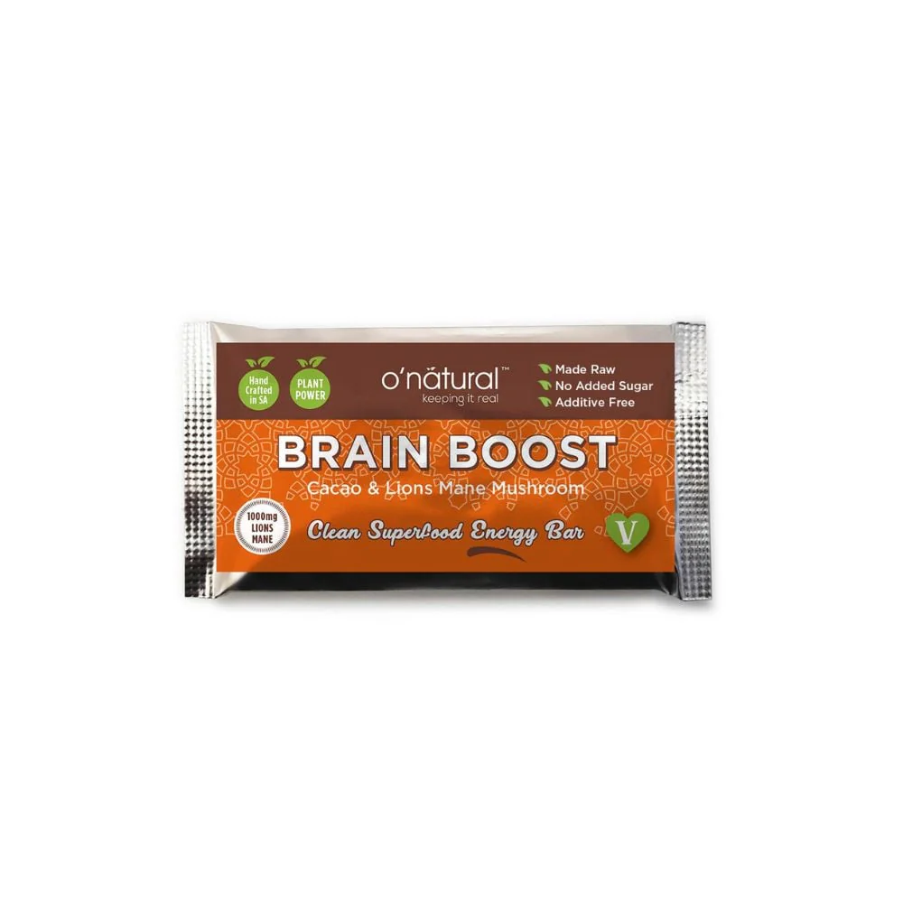O'Natural - Chocolate Superfood Bar Brain Boost (Lions Mane Mushroom) 40g