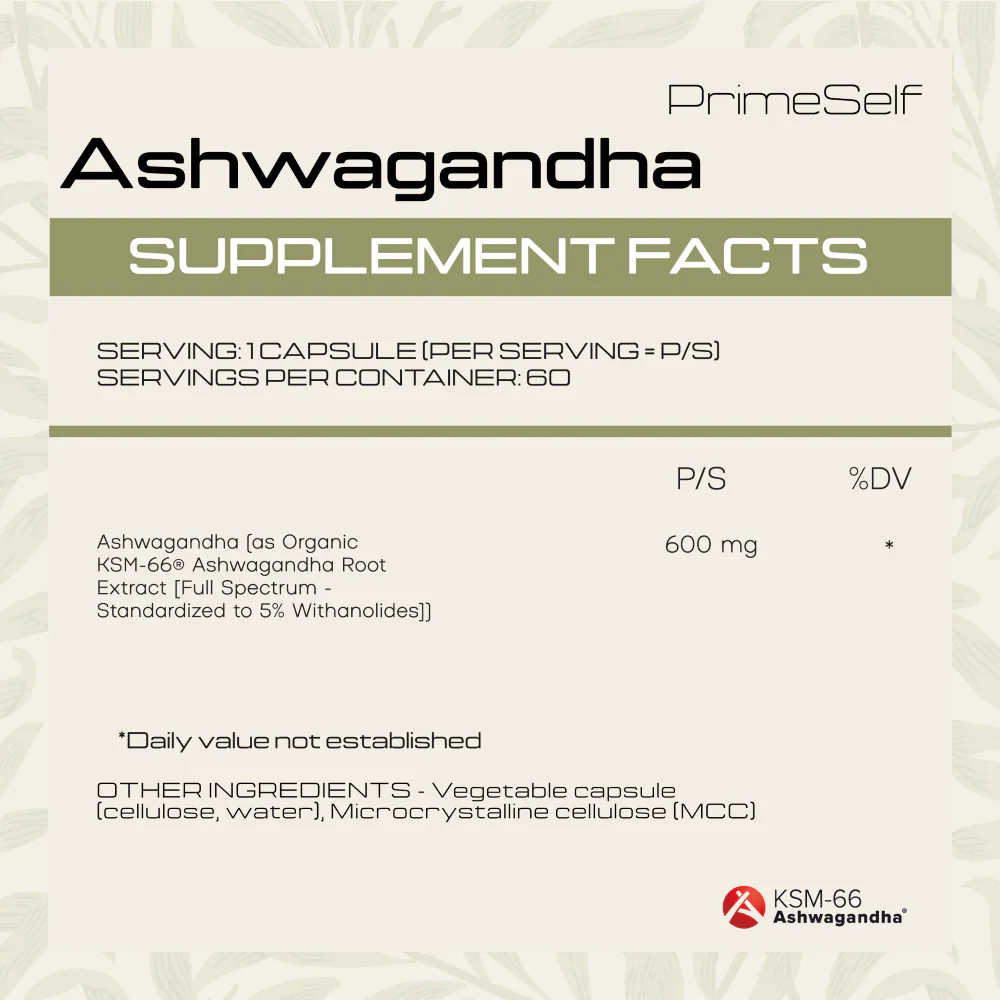 PrimeSelf - Organic Ashwagandha 60s - Image 2