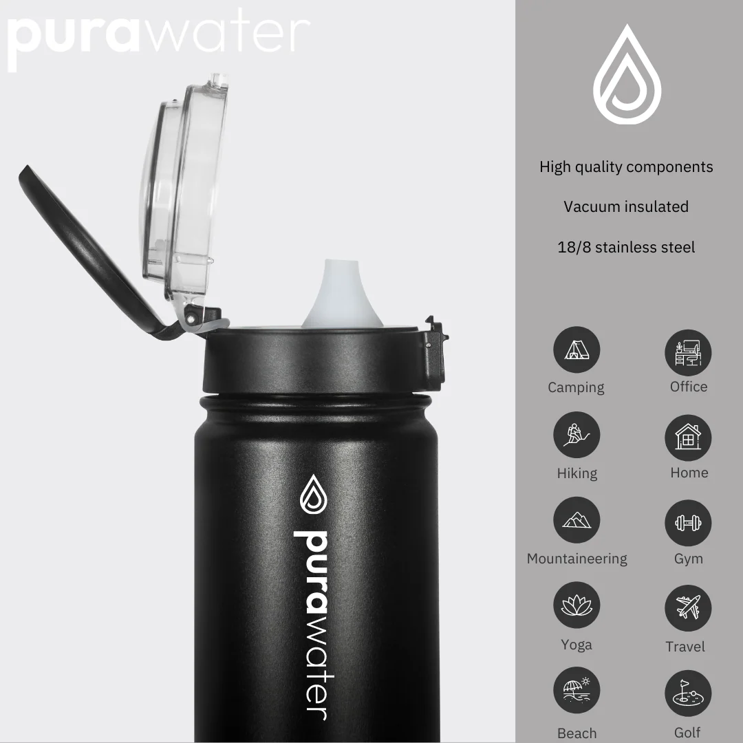 Pura Water - Water Filtering Bottle Stainless Steel 680ml - Image 6