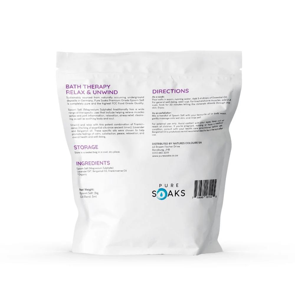 Pure Soaks - Epsom Salt Relax & Unwind 2kg - Image 2