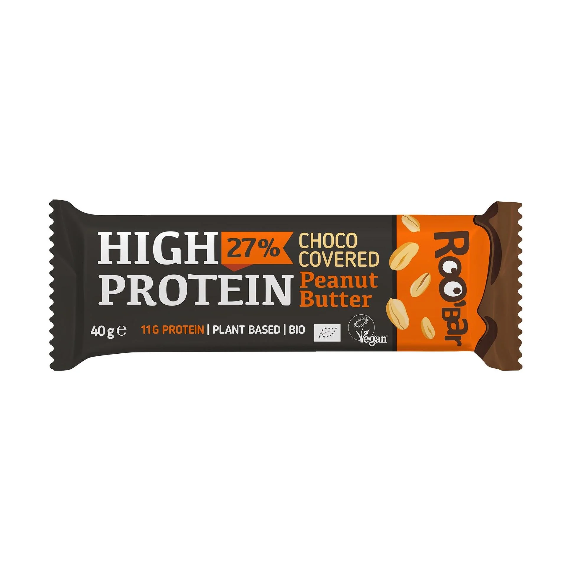Roobar - High Protein Bar Peanut Chocolate Covered 40g