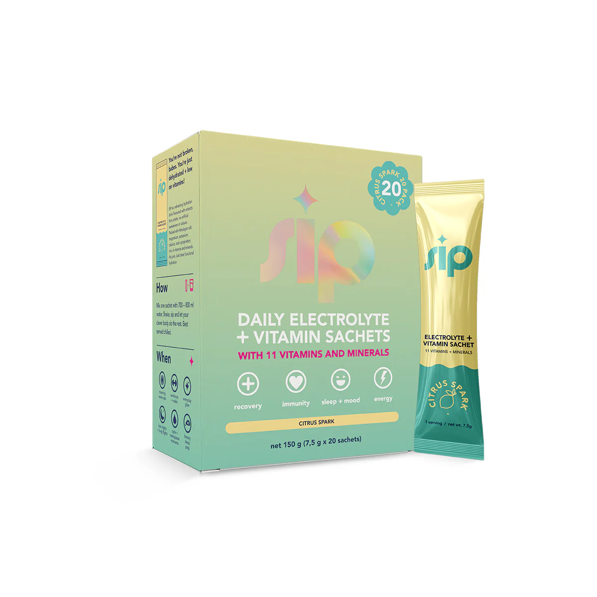 SIP - Daily Electrolyte & Vitamin Sachets Citrus Spark 20s