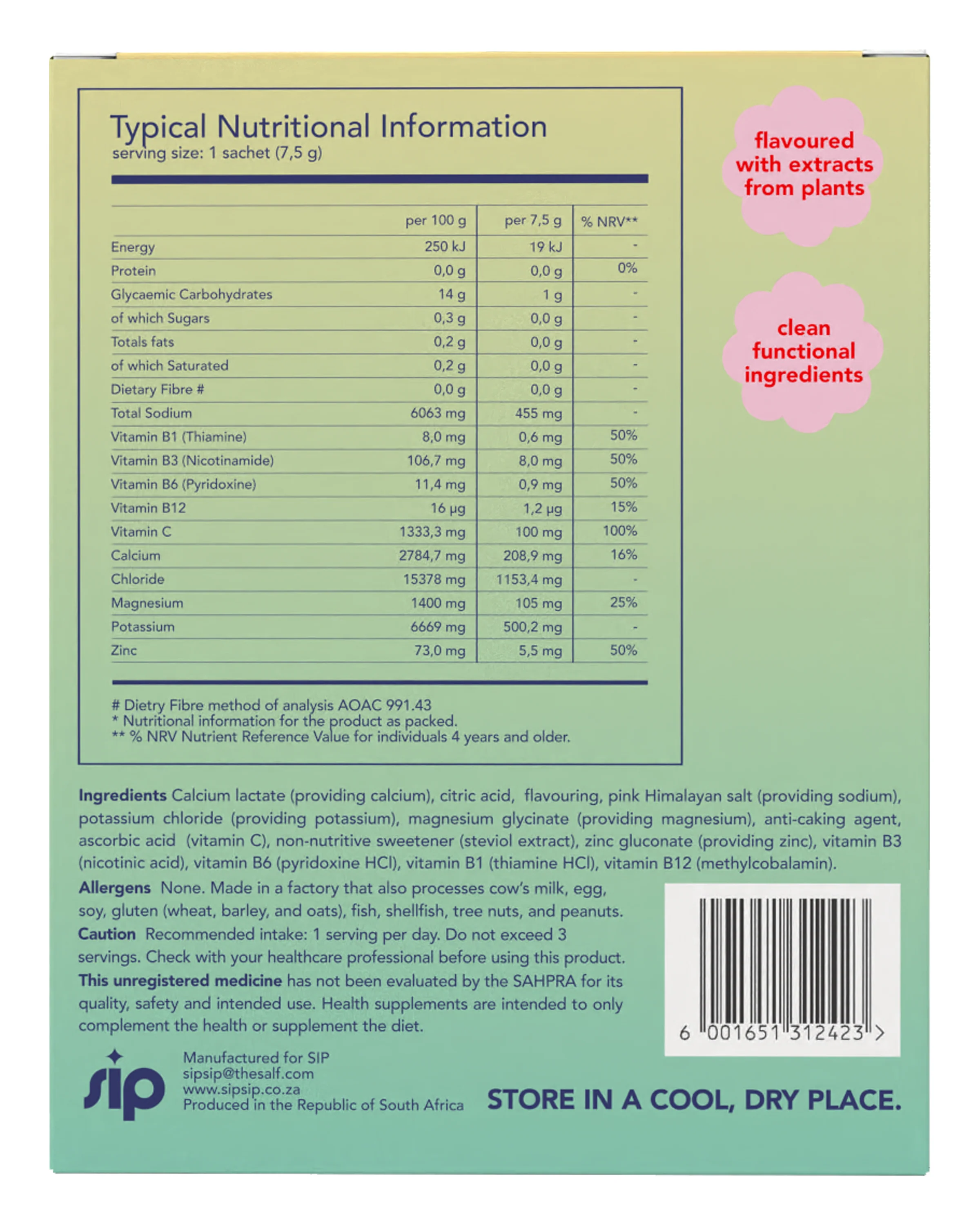 SIP - Daily Electrolyte & Vitamin Sachets Citrus Spark 20s - Image 2