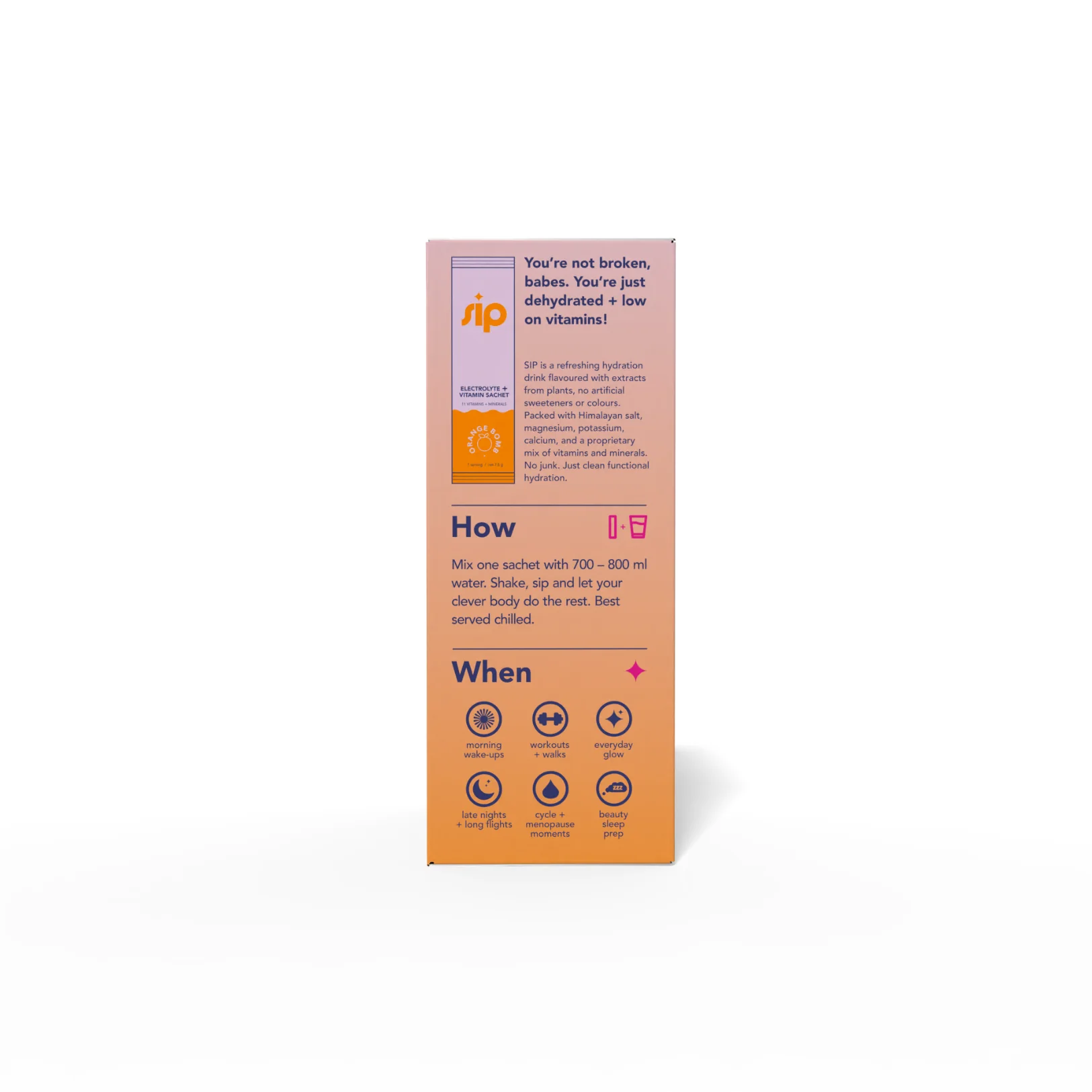 SIP - Daily Electrolyte & Vitamin Sachets Orange Bomb 20s - Image 4
