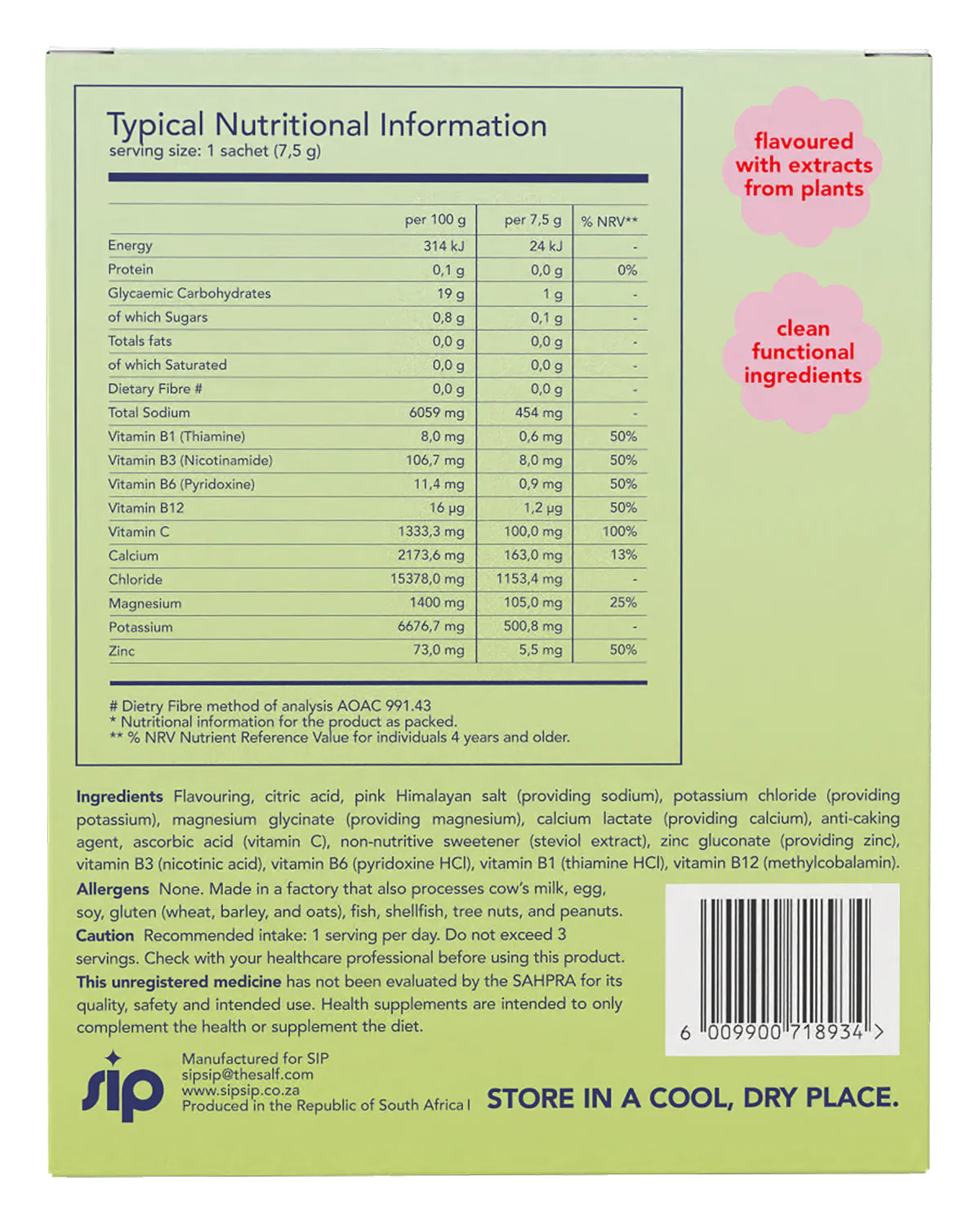 SIP - Daily Electrolyte & Vitamin Sachets Tropic Pop 20s - Image 2