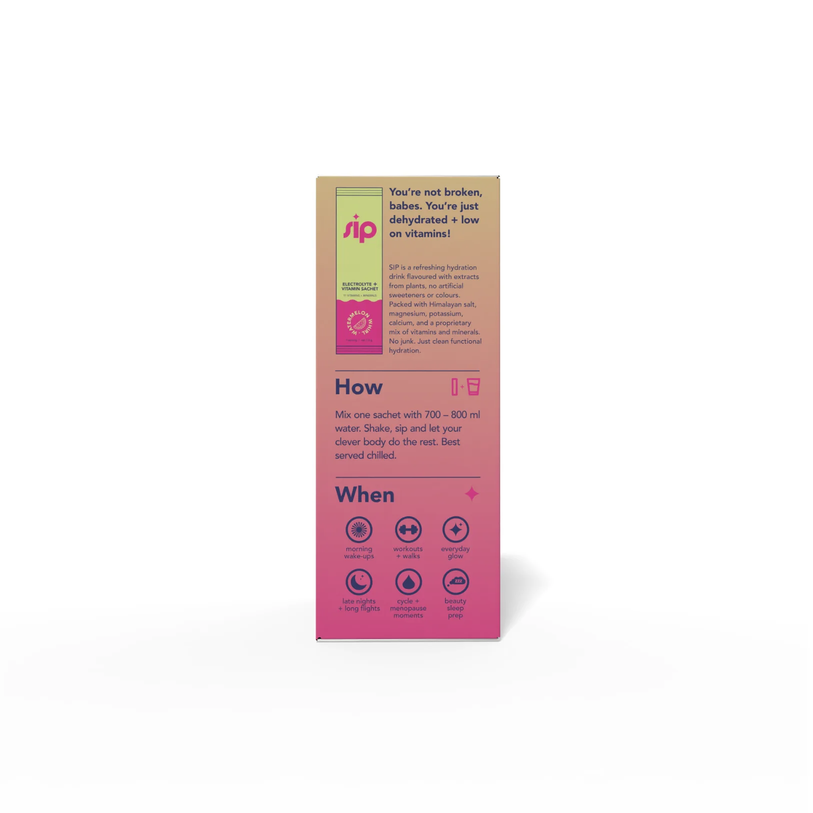 SIP - Daily Electrolyte & Vitamin Sachets Watermelon Whirl 20s - Image 4