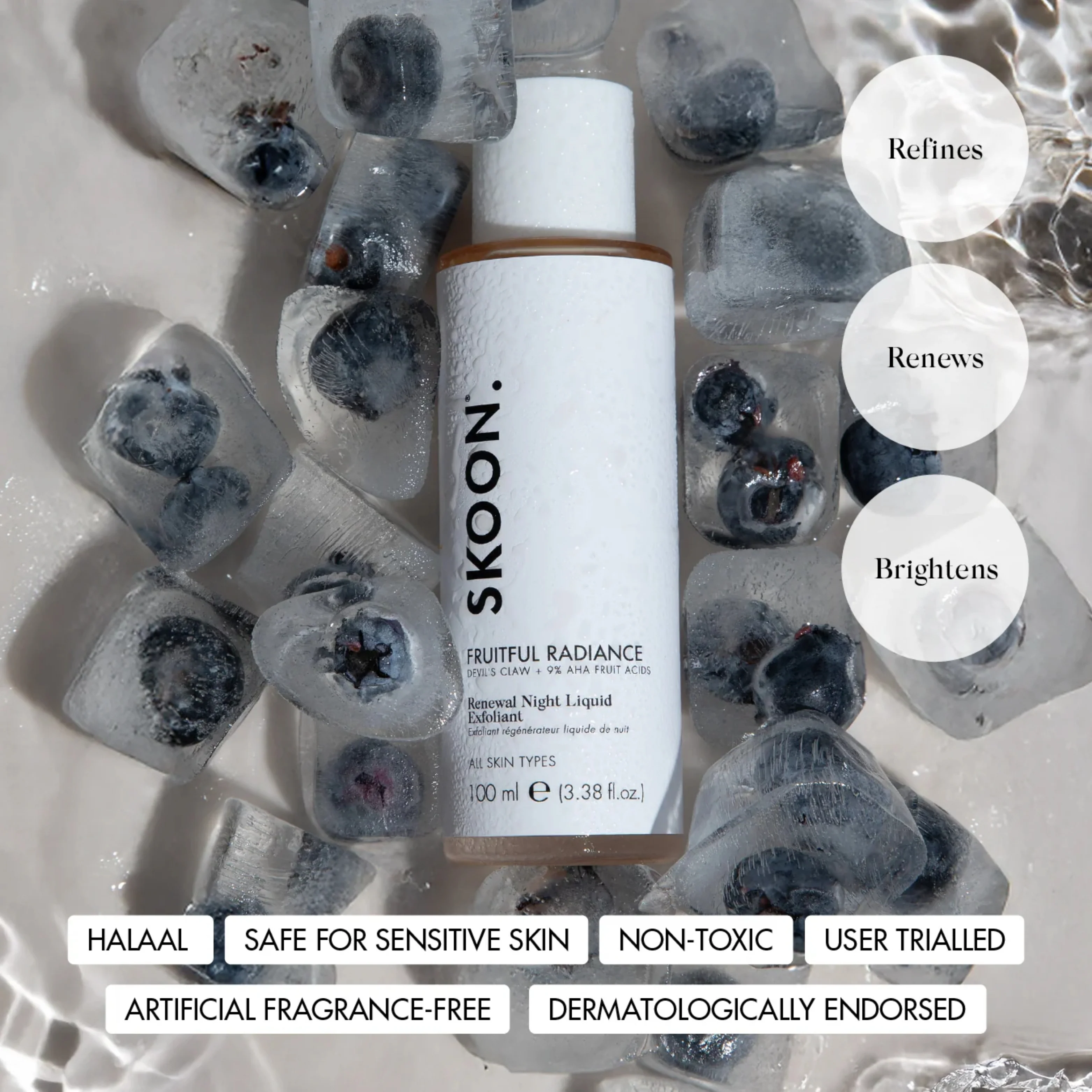 SKOON - Fruitful Radiance Renewal Night Liquid Exfoliant 100ml - Image 10