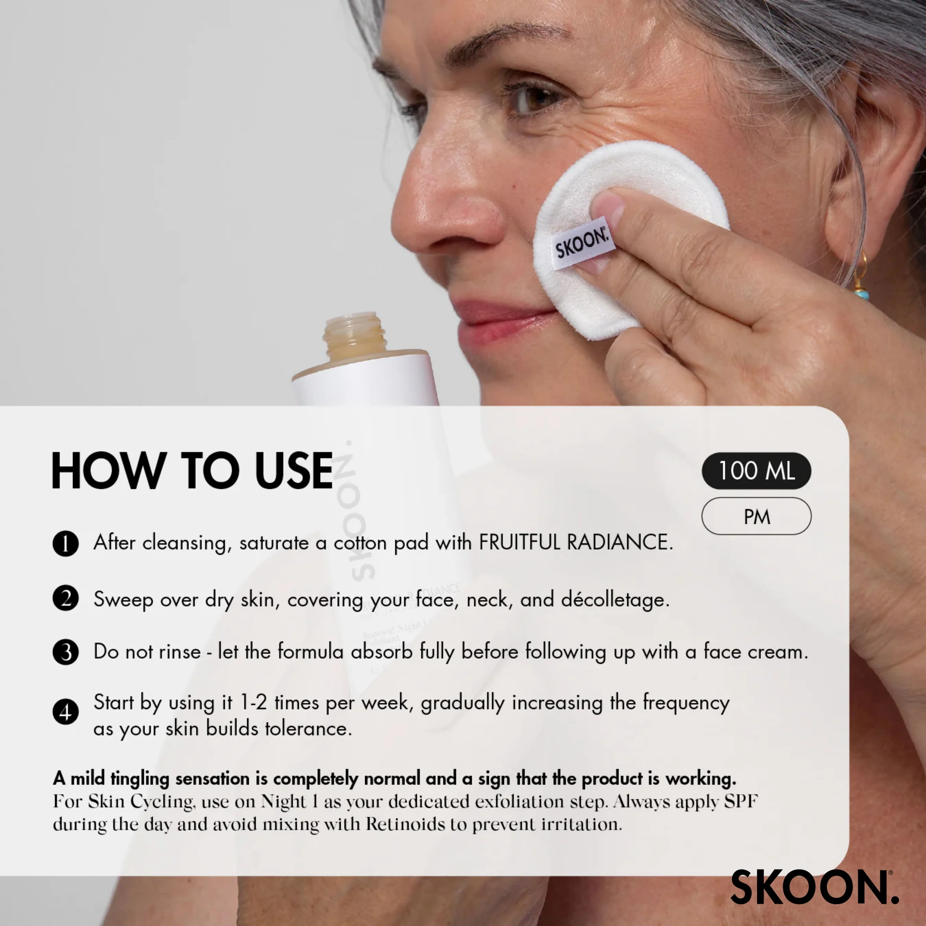 SKOON - Fruitful Radiance Renewal Night Liquid Exfoliant 100ml - Image 8