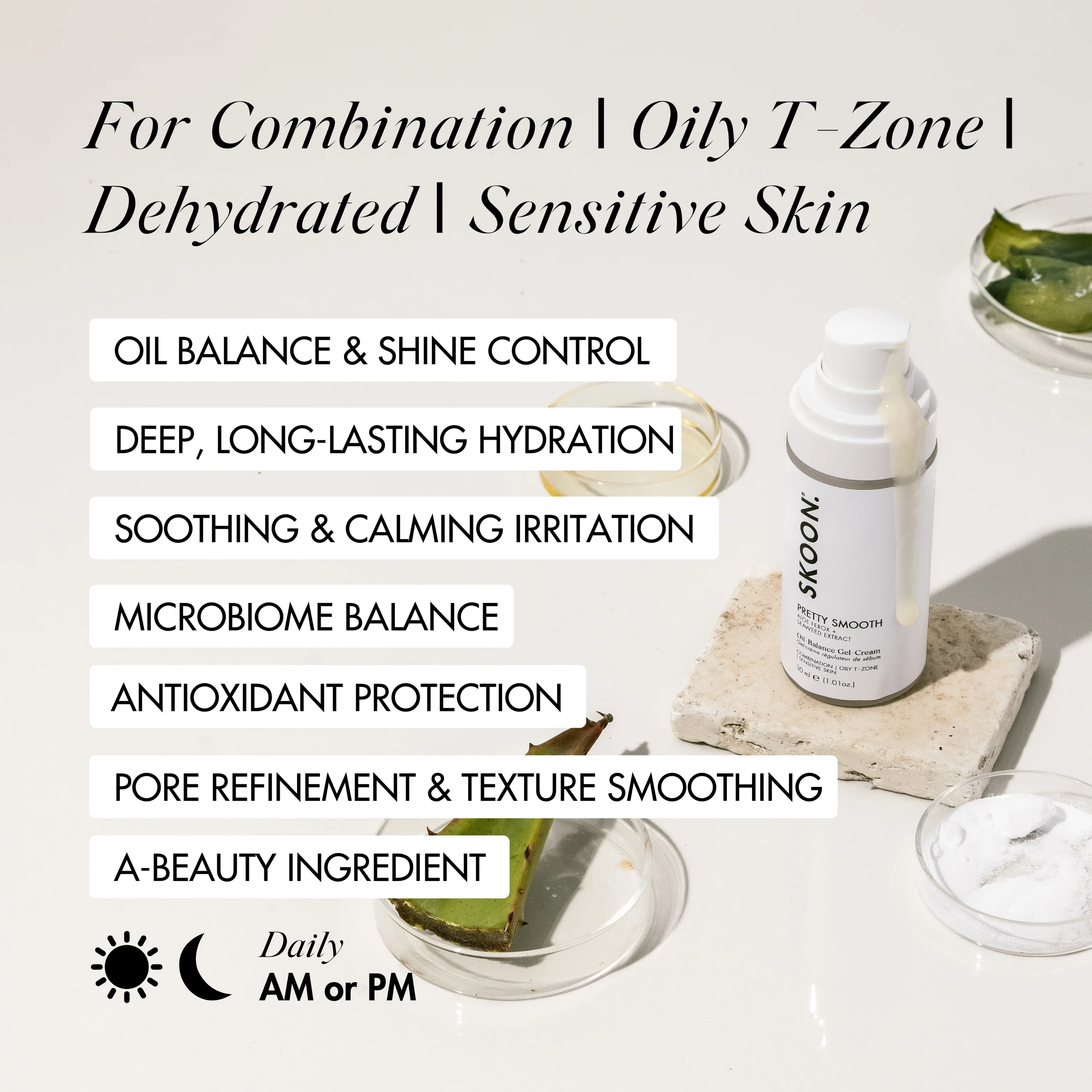 SKOON - Pretty Smooth Oil-Balance Gel-Cream 30ml - Image 2
