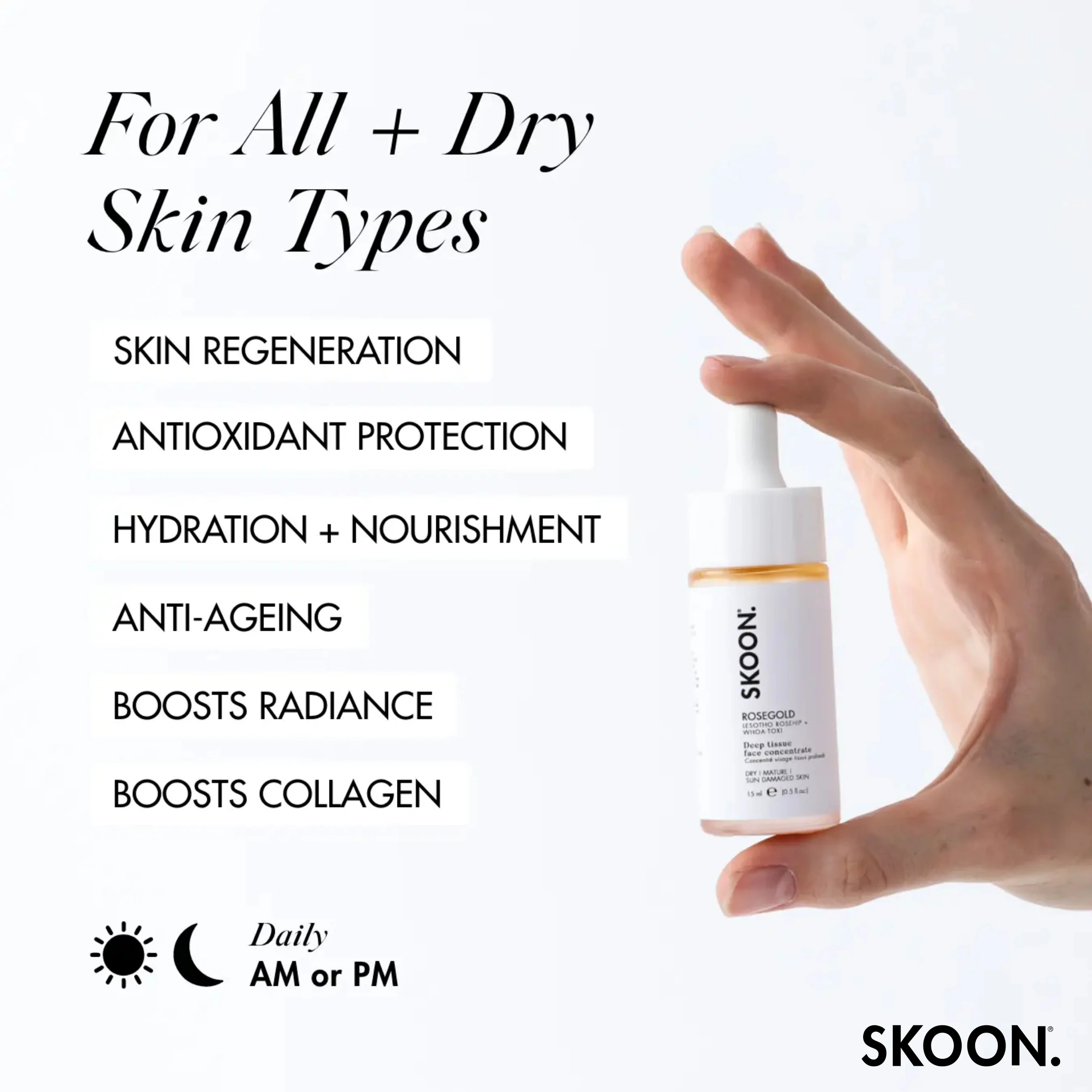 SKOON - Rosegold Deep Tissue Face Concentrate 15ml+Refill 15ml - Image 2