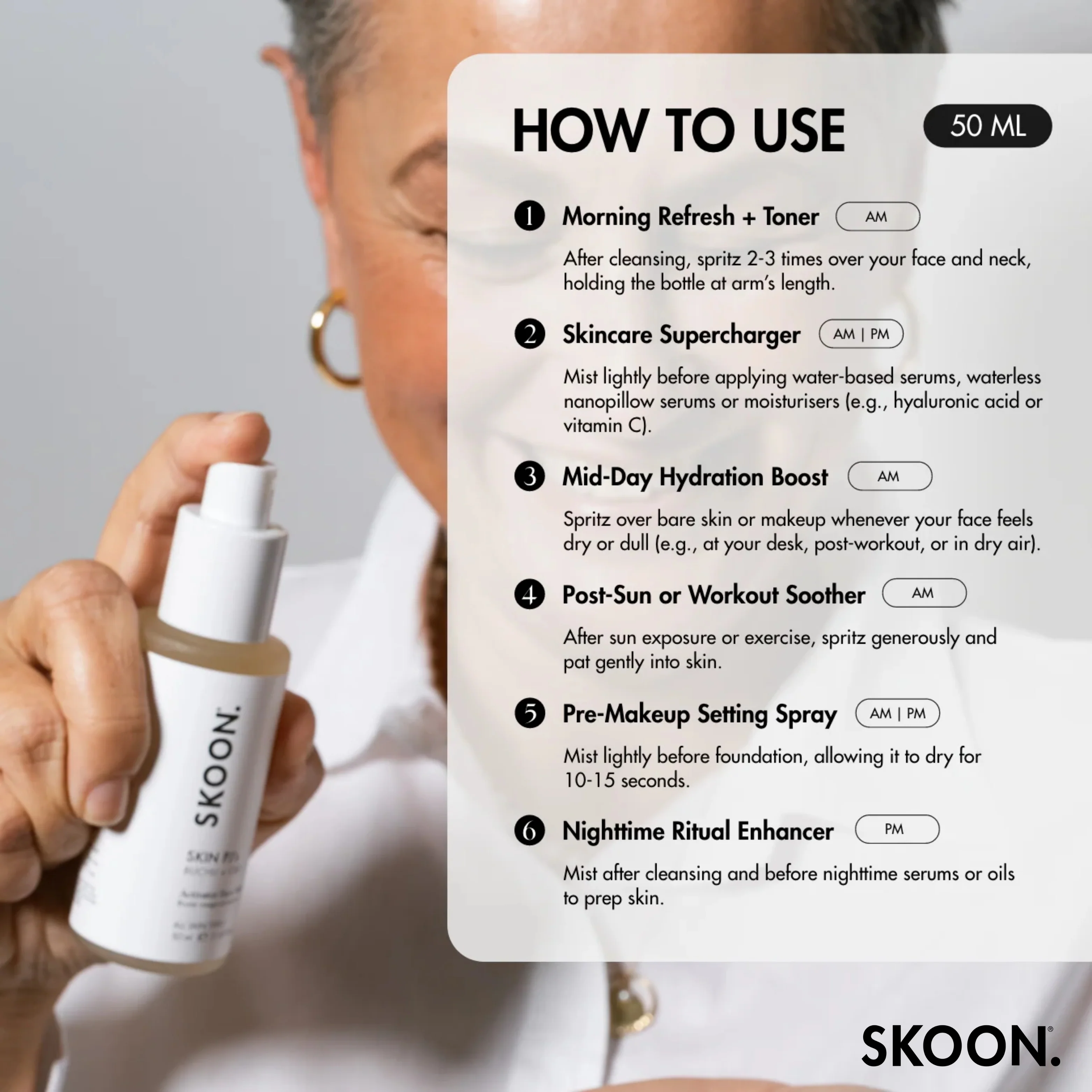 SKOON - Skin Pjs Activator Face Mist 50ml - Image 4