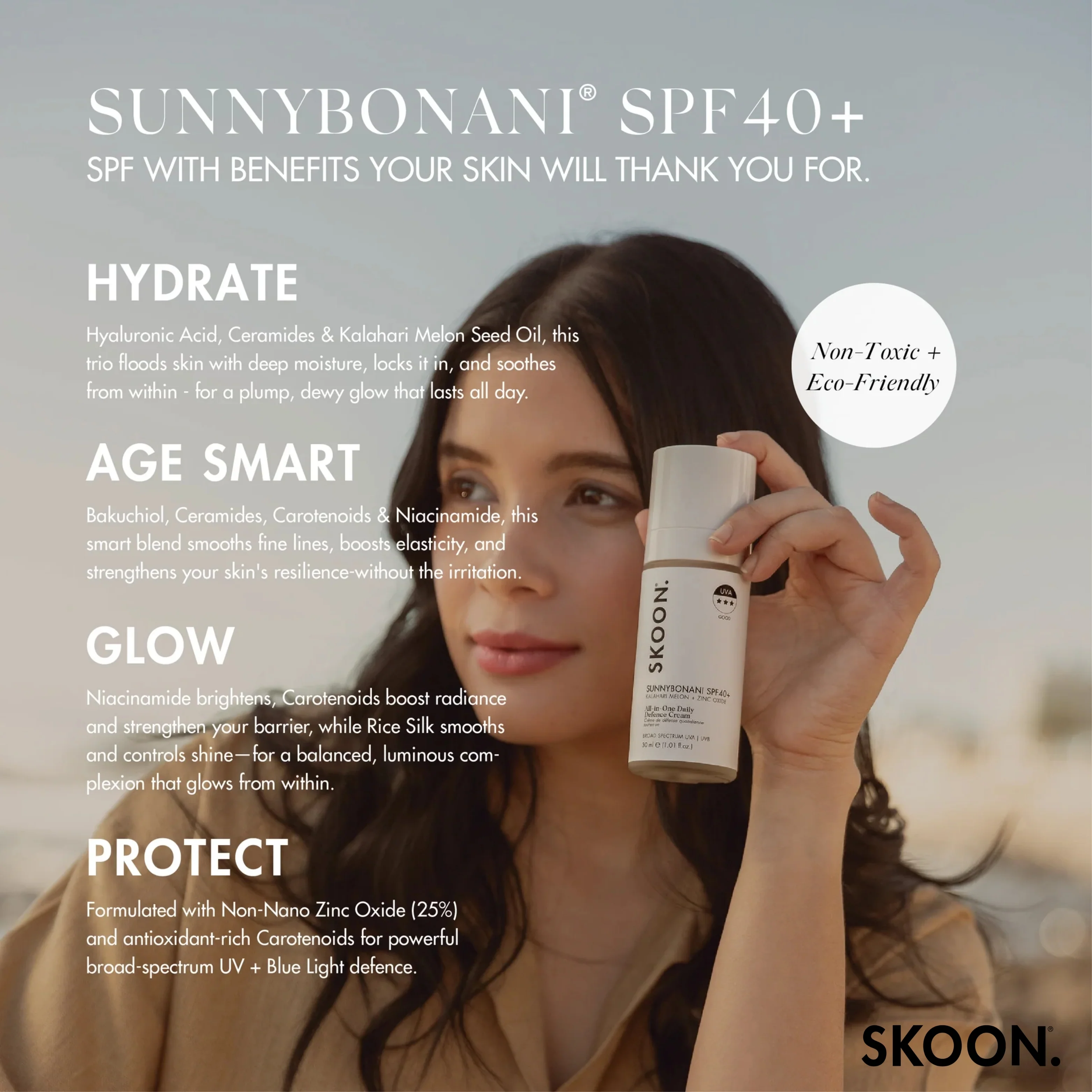 SKOON - Sunnybonani SPF40+ All-In-One Daily Defence Cream 30ml - Image 3