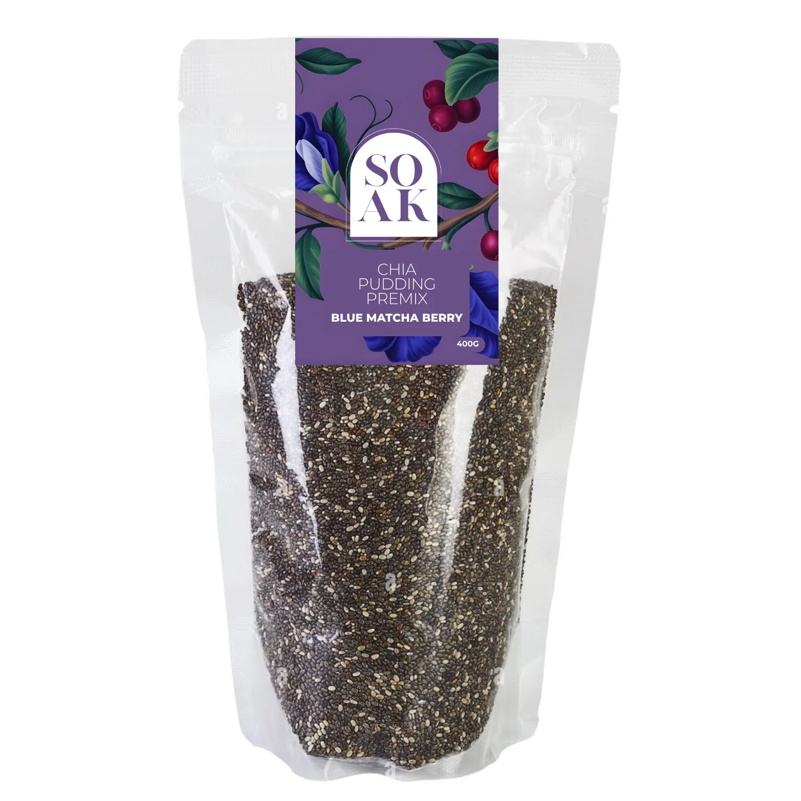 SOAK - Chia Pudding Premix Blue Matcha Berry 400g