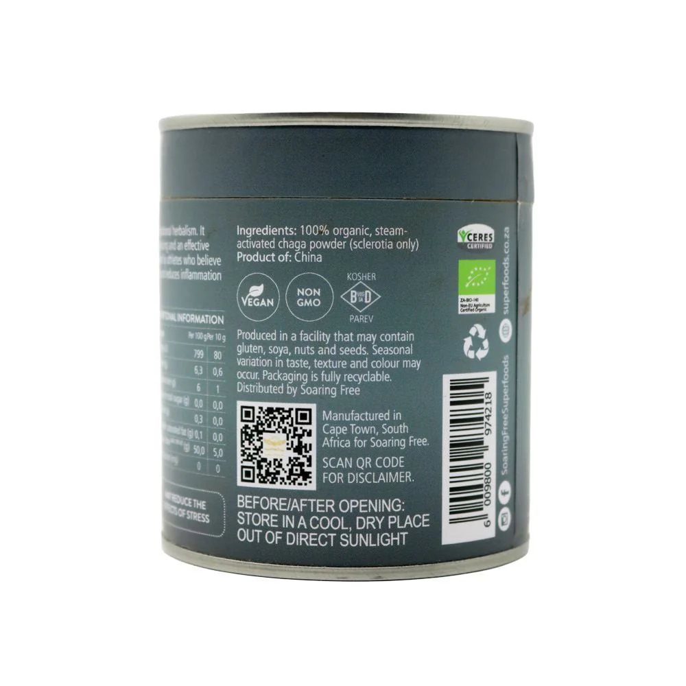 Soaring Free - Chaga Powder Organic 100g - Image 2