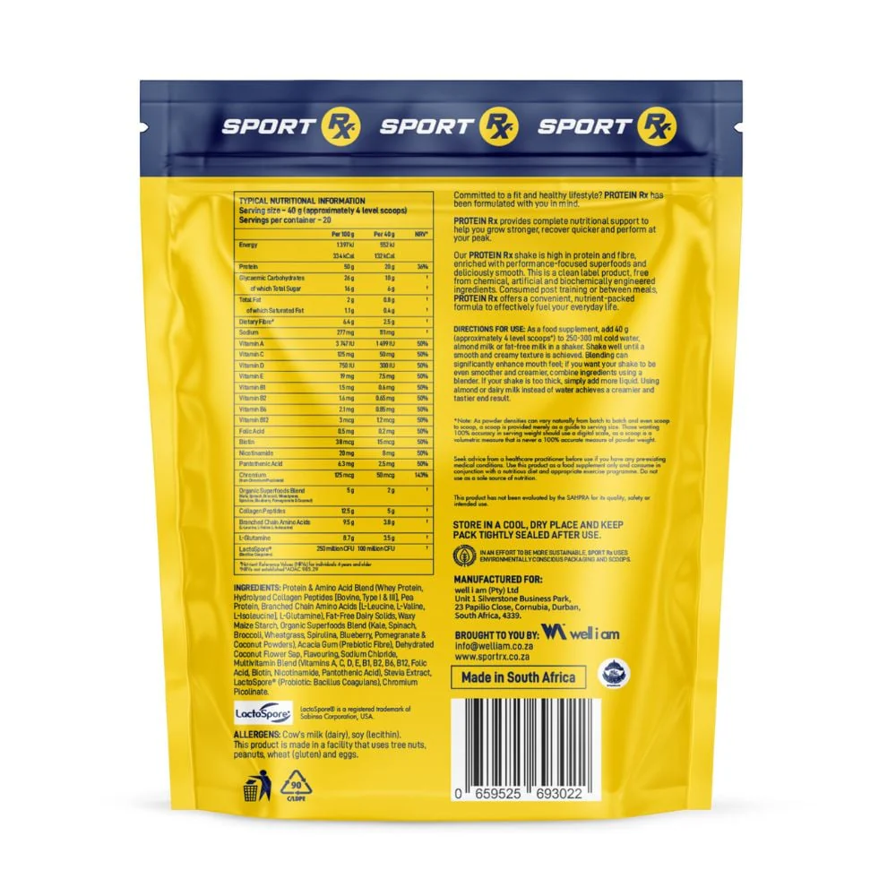 Sport Rx - Protein Rx Vanilla Caramel 800g - Image 2