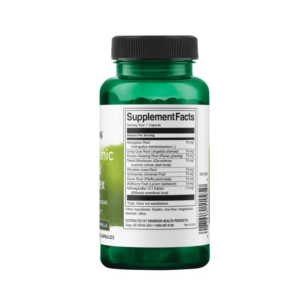 Swanson - Adaptogenic Herbal Complex with Rhodiola, Ashwagandha & Ginseng 60s - Image 4