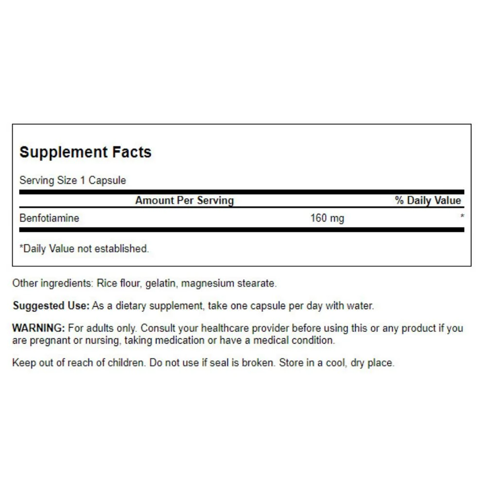 Swanson - Benfotiamine - High Potency 160 mg 60s - Image 3