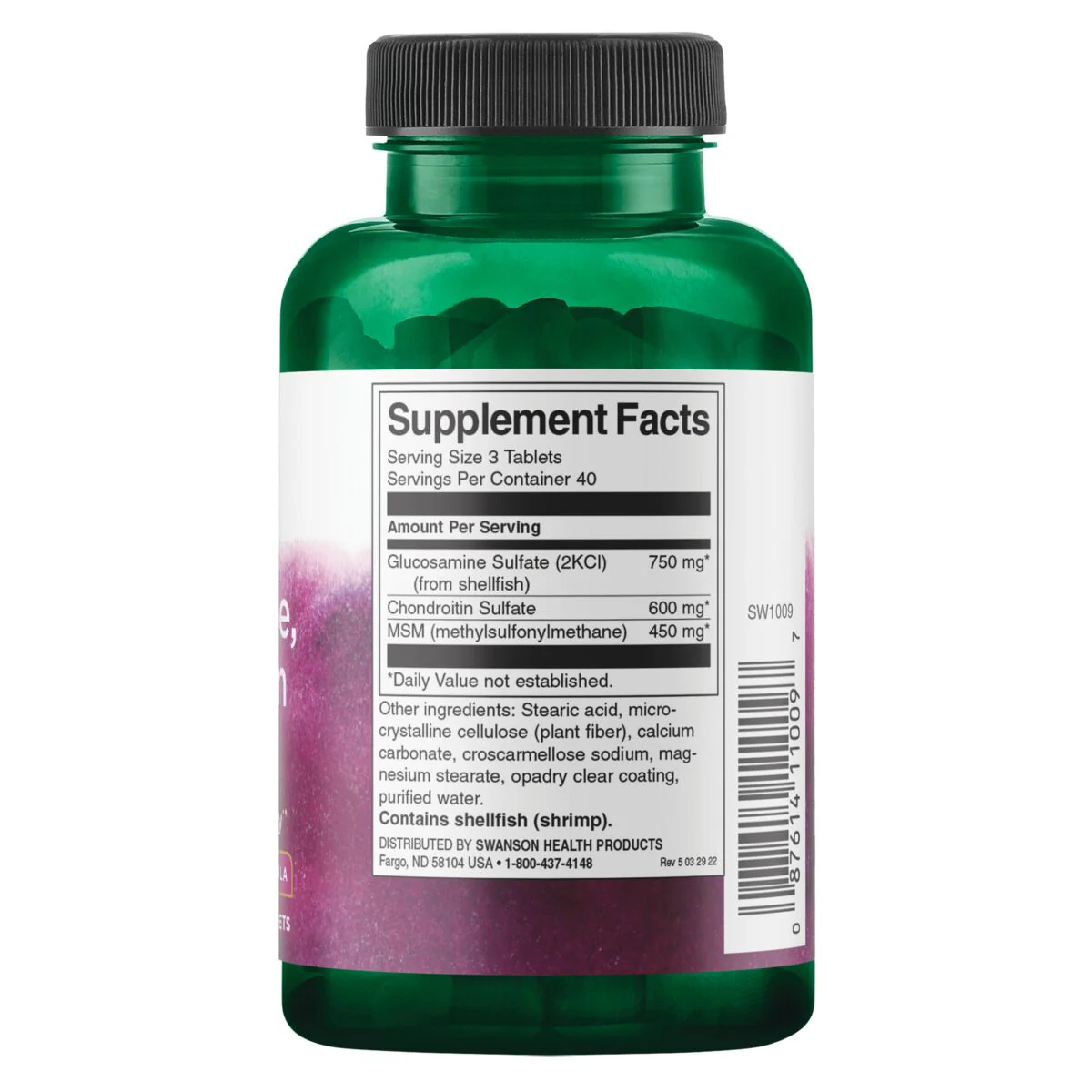 Swanson - Glucosamine, Chondroitin & MSM Highest Strength 3-in-1 Formula 120s - Image 2