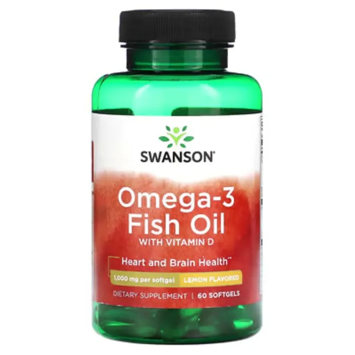 Swanson - Omega-3 Fish Oil with Vitamin D Lemon Flavored 60s
