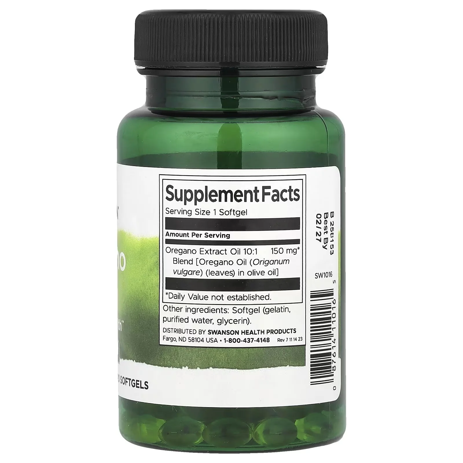 Swanson - Oregano Oil 10:1 Ext 150mg 120s - Image 2