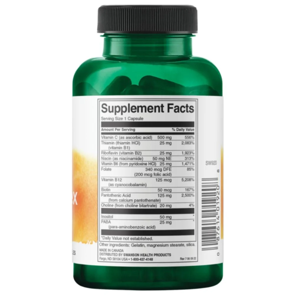 Swanson - Super Stress B-Complex with Vitamin C 100s - Image 2