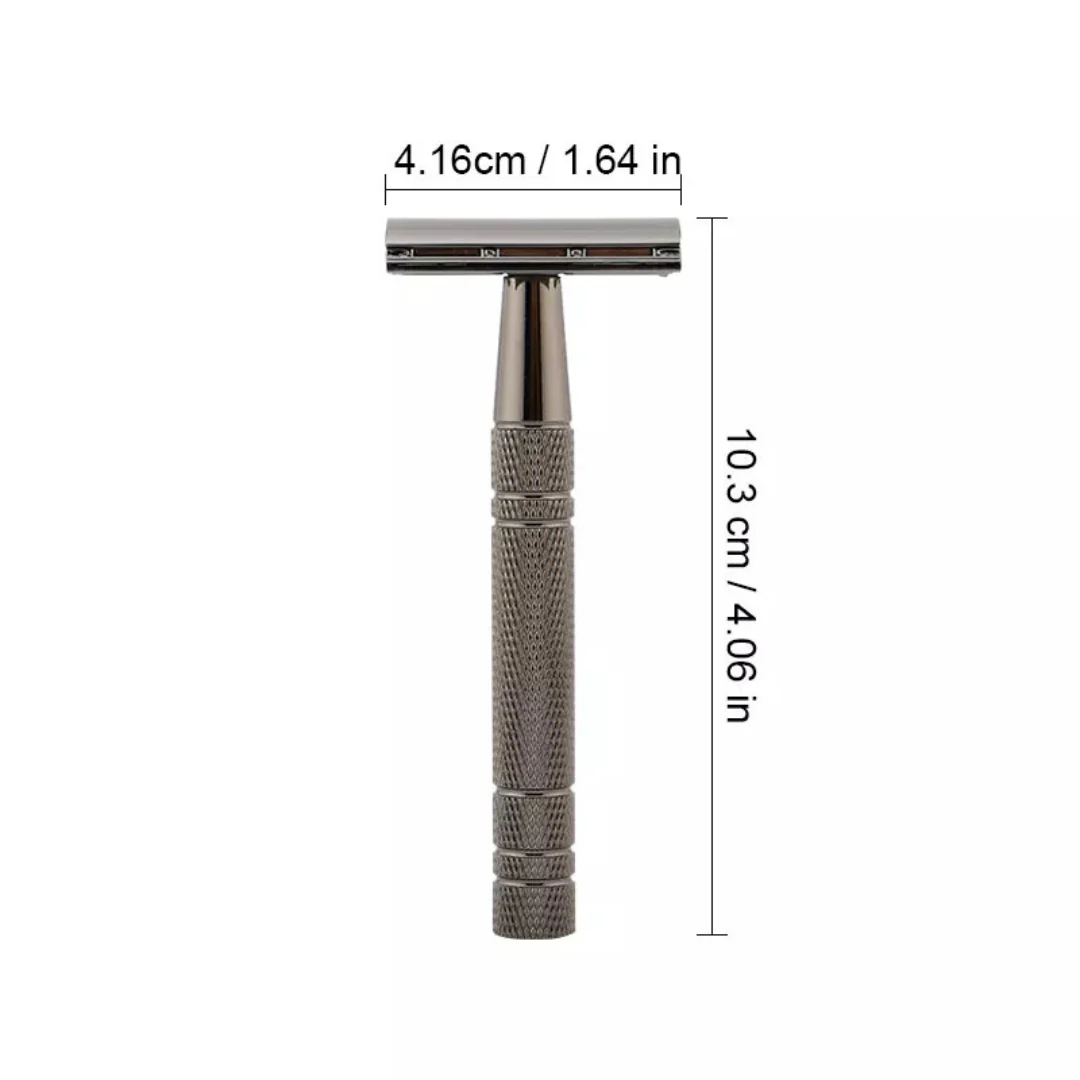 The Great Living Co - Stainless Steel Safety Razor Plus 5 Blades - Image 2