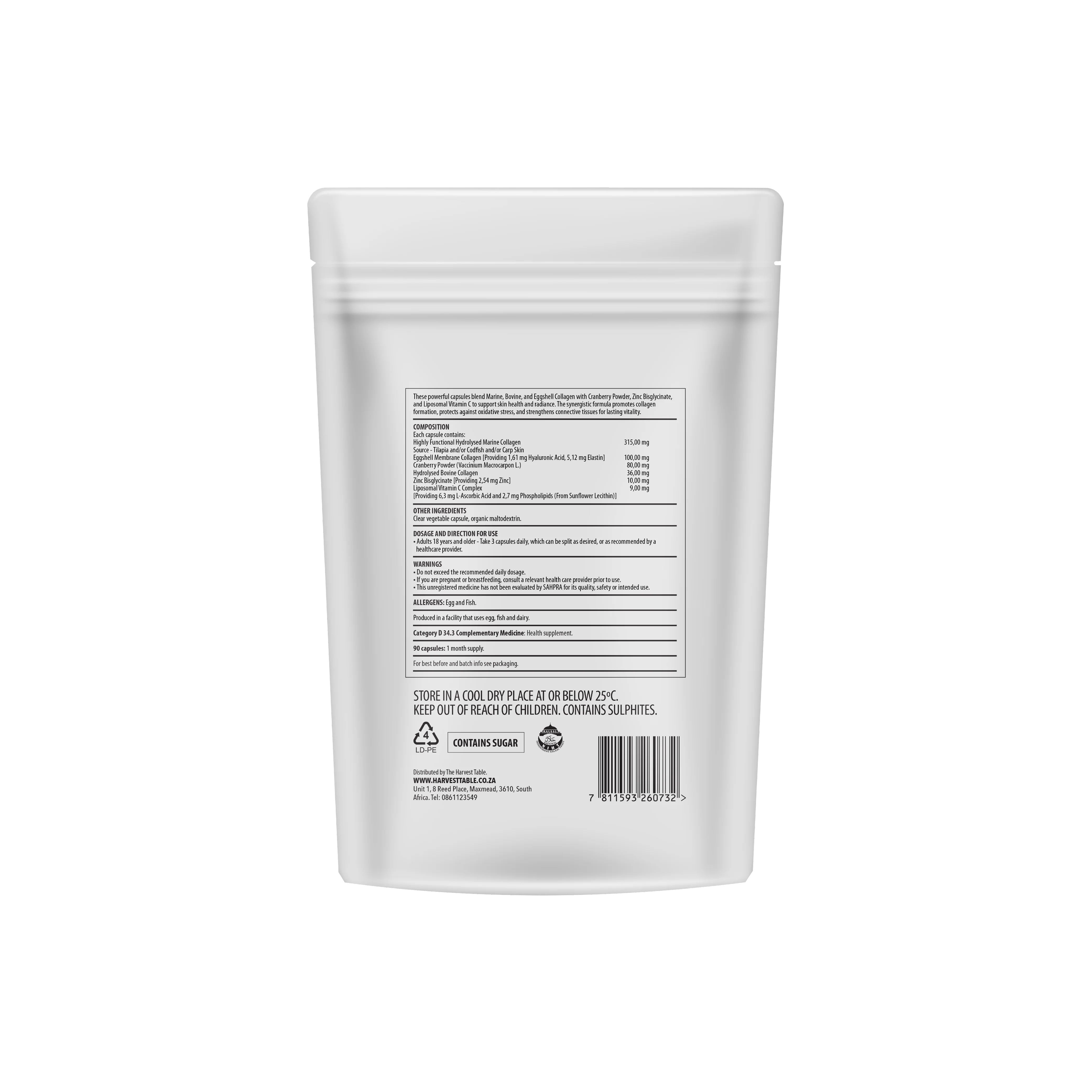 The Harvest Table - CollaPro Multi Collagen Radiance Capsules 90 Pouch - Image 2