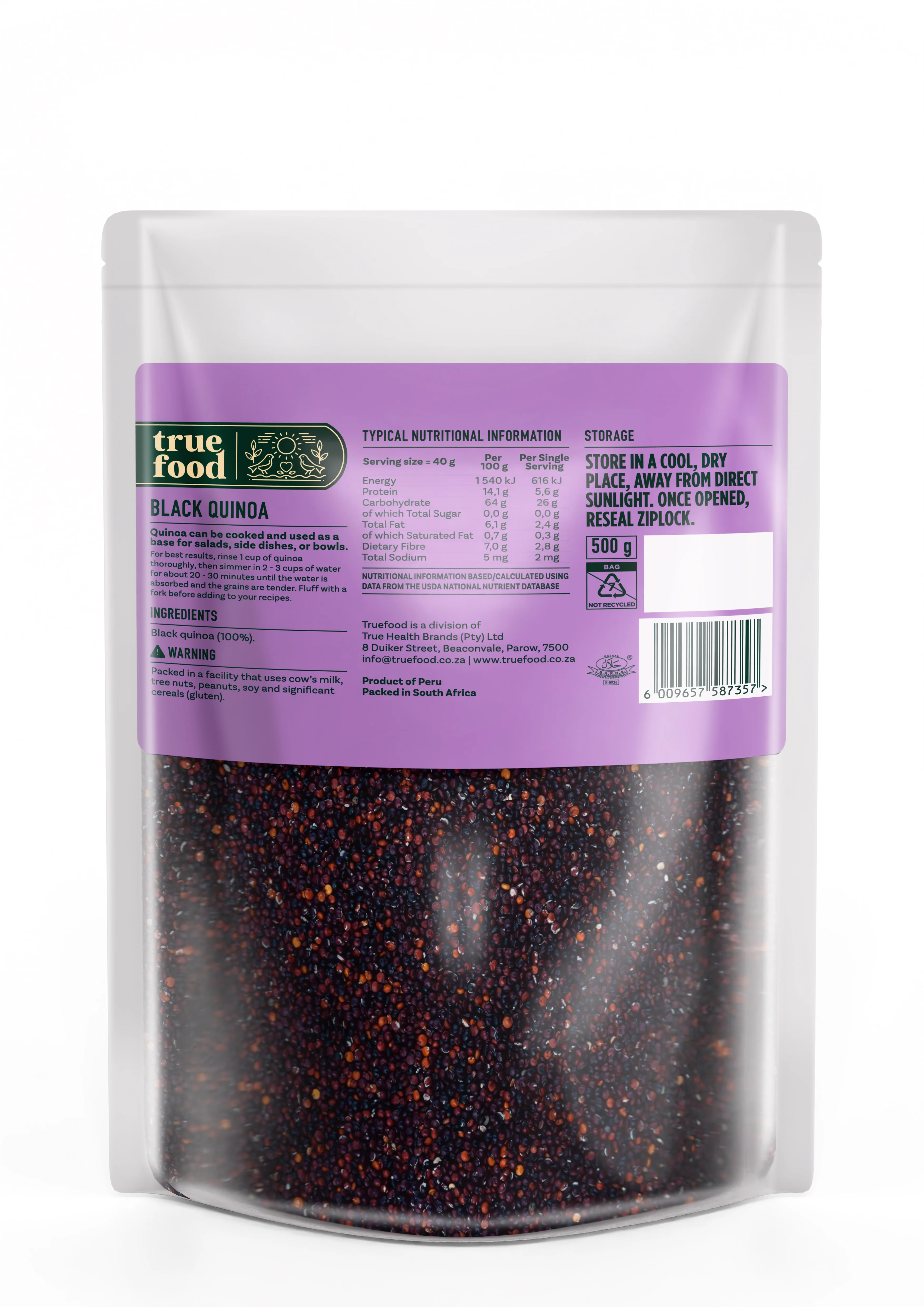 Truefood - Quinoa Black 500g - Image 2