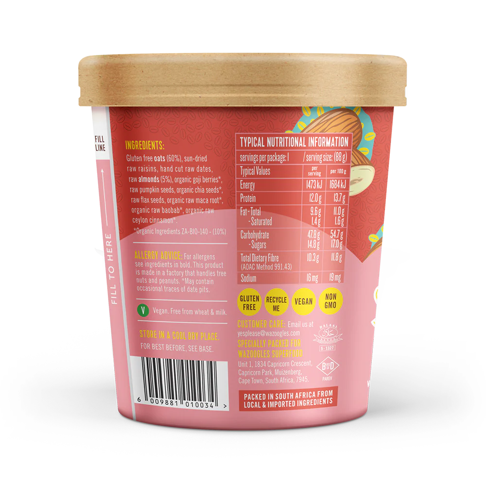 Wazoogles - Muesli Oat Pot Goji & Almond 88g - Image 2