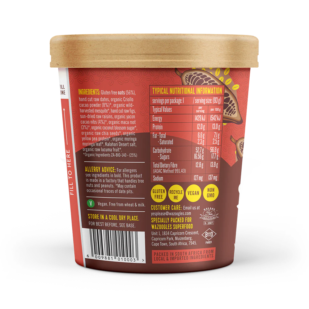 Wazoogles - Oat Pot Double Chocolate & Maca 95g - Image 2