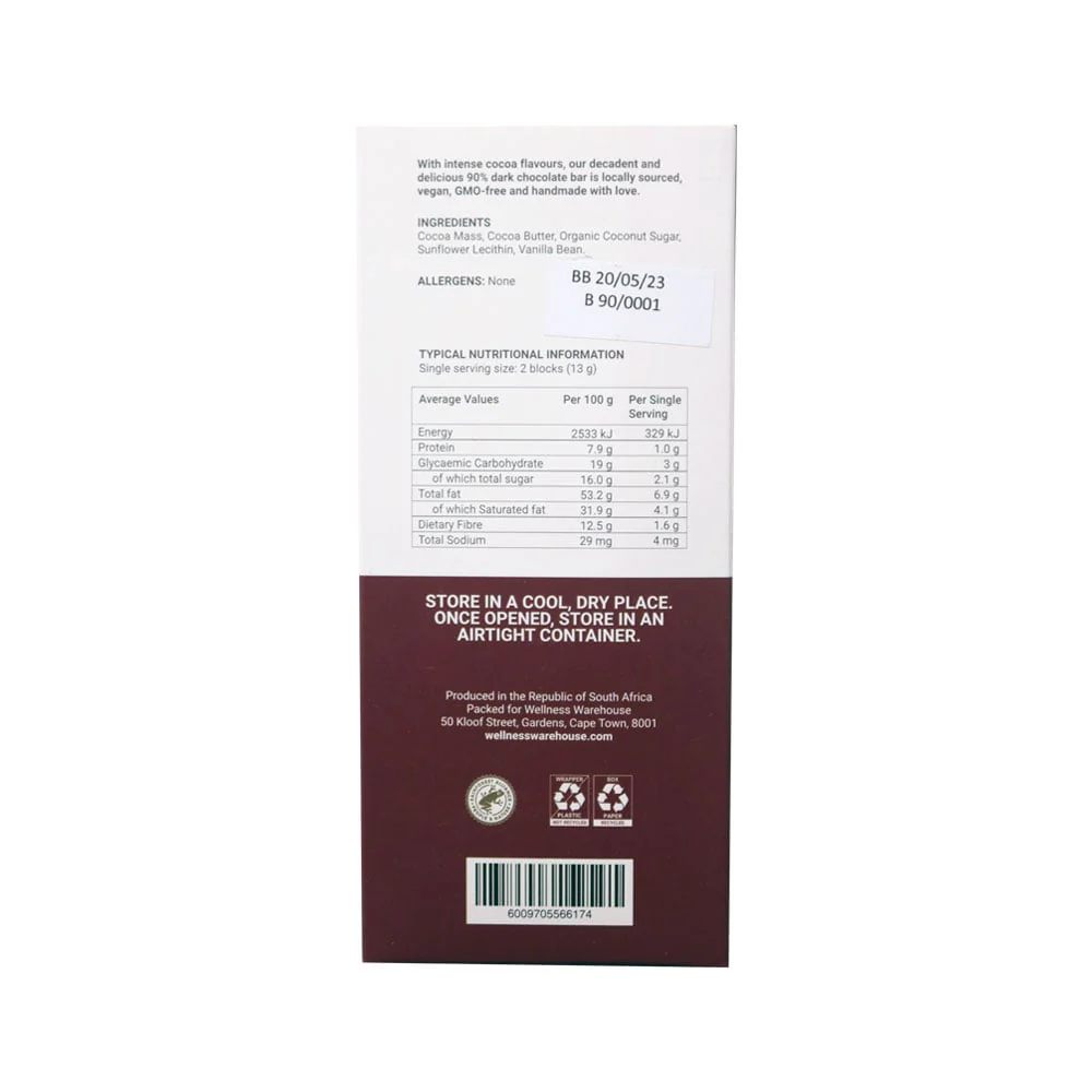 Wellness - 90% Dark Chocolate 65g - Image 2