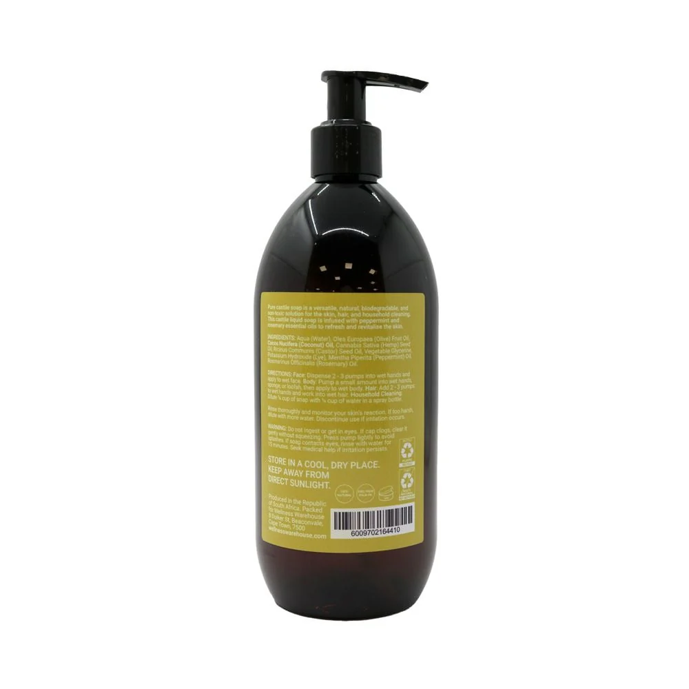 Wellness - Radiance Castile Liquid Soap Peppermint & Rosemary 500ml - Image 2