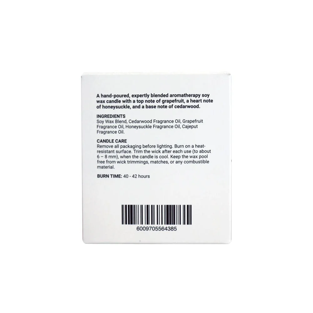 Wellness - Scented Candle Honeysuckle Grapefruit & Cedarwood 250g - Image 2