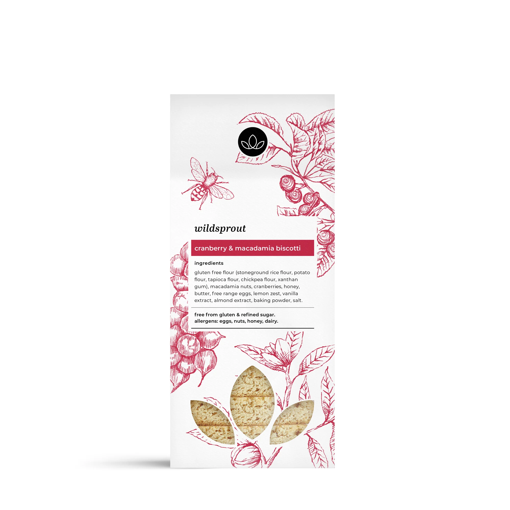 Wildsprout - Biscotti Cranberry & Macadamia 220g